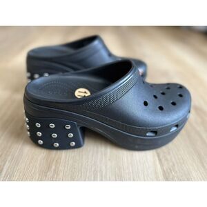 Crocs Siren Studded Clog Heel Black‎ Women's Size 11 M Sandals NEW
